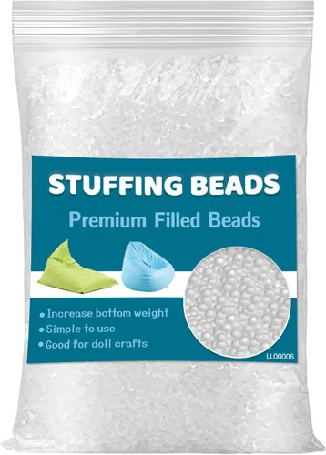 Jmuiiu Cuentas de relleno prémium de 3.52 onzas, relleno para animales de peluche, cuentas rellenas con peso, bolitas de polietileno para bolsas de