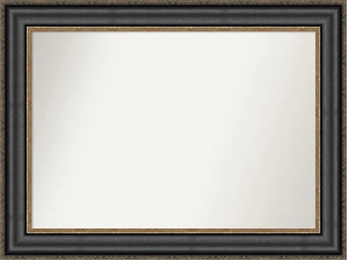 Miniatura 376 de Amanti Art Espejo personalizado, espejo de baño negro puente, espejo de pared o espejo de tocador de baño sobre el fregadero (26 x 26 pulgadas)