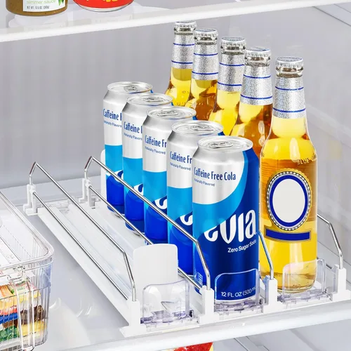 Miniatura 6 de Organizador de bebidas para mini refrigerador, dispensador automático de bebidas para refrigerador, organizador de latas de soda para bebidas