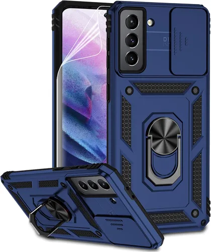 Miniatura 16 de Funda para Samsung Galaxy S21 Plus con cubierta para lente de cámara, protector de pantalla HD, probado contra caídas de grado militar, soporte