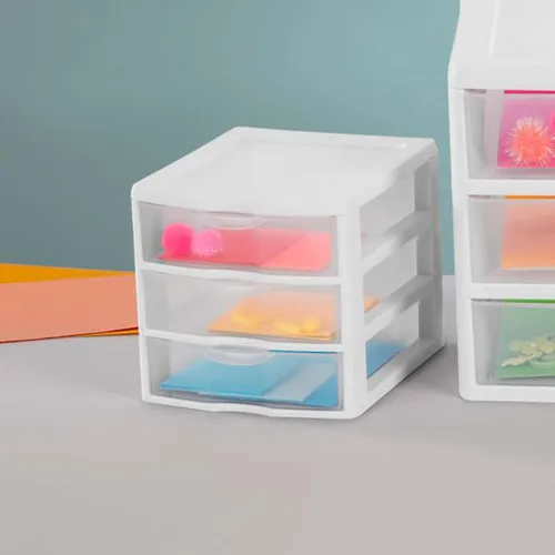 Miniatura 8 de Sterilite Clearview - Unidad de almacenamiento de escritorio pequeña con 3 cajones multiuso de plástico, para el hogar, aulas u espacios de oficina