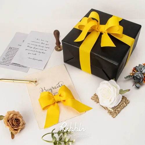 Miniatura 2 de Ribbli Cinta de Grogrén Amarillo Maíz, 1-1/2 pulgadas x 25 Yardas Continuas, Usar para Lazos Accesorios para el Cabello DIY, Envoltura de Regalos