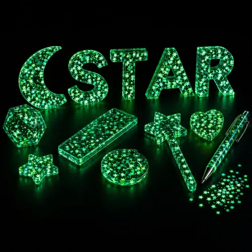 Miniatura 4 de Sourcingbay Brillantina de estrella que brilla en la oscuridad, lentejuelas luminosas de 0.118 pulgadas para arte de uñas, slime, manualidades