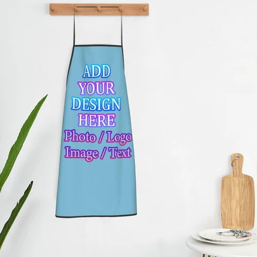 Miniatura 5 de Delantal de cocina personalizado con logotipo de texto fotográfico, delantal unisex personalizado para camarero de restaurante para hornear barbacoa