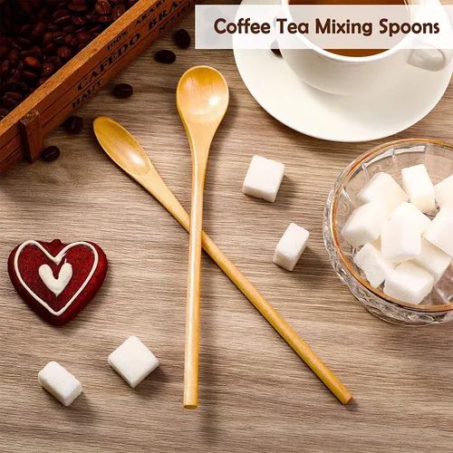 Miniatura 5 de 4 cucharas de café de madera, cuchara de madera pequeña, cuchara de mango largo para remover la cocina