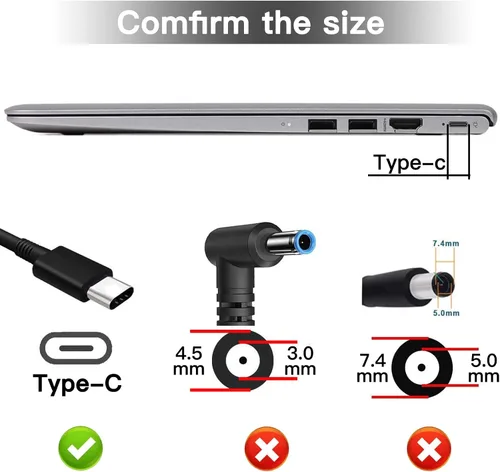 Miniatura 2 de SiKER Cargador USB C Chromebook de 45 W compatible con HP Chromebook x360 14 11 G5 G6 G8 EE 14-ca051wm, Lenovo ThinkPad T480 c330 100e 300e, Dell