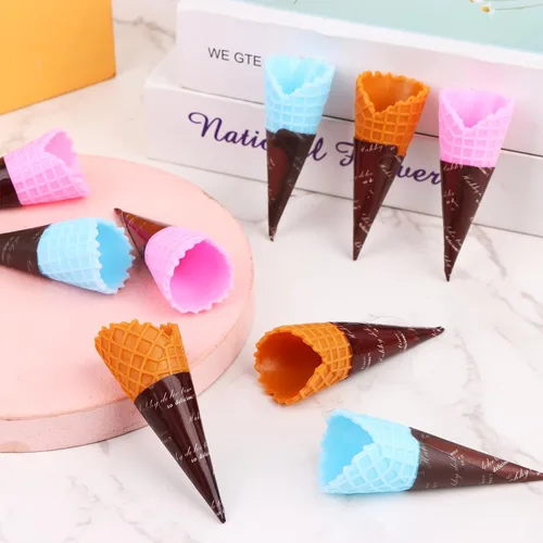 Miniatura 5 de 80 piezas de mini cono de helado artificial realista, adorable cono de helado de simulación, juego de comida, casa de muñecas, suministros