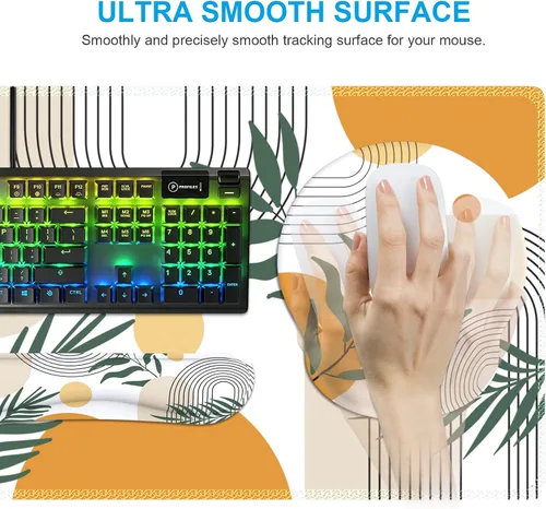 Miniatura 5 de iCasso Juego de reposamuñecas para mouse y teclado, 4 en 1 XXL, alfombrilla para mouse grande + almohadilla para teclado, reposamuñecas para mouse