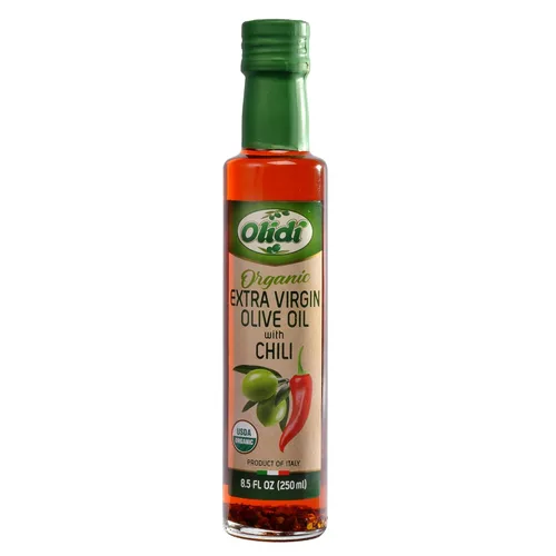 Olidi - Aceite de oliva virgen extra con infusión de chile, 8.5 onzas, producto de Italia, prensado en frío, 100% natural, aceite de cocina