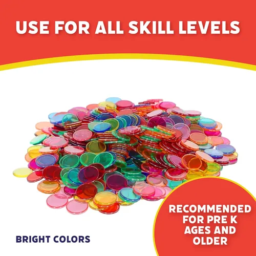 Miniatura 3 de POPULAR PLAYTHINGS 500 fichas de bingo con anillos de acero – Fichas de conteo de bordes de metal duraderas para aprendizaje en el aula