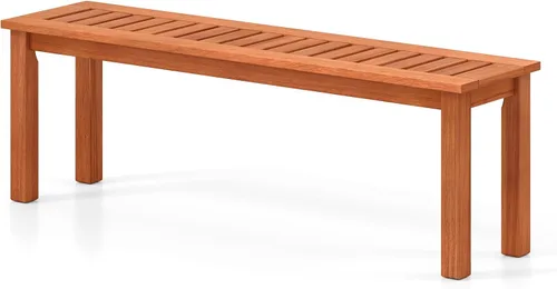 Miniatura 10 de Tangkula Banco de madera para patio, banco de madera maciza para 2 personas con asiento de listones, Loveseat de 39.5 pulgadas de largo con marco