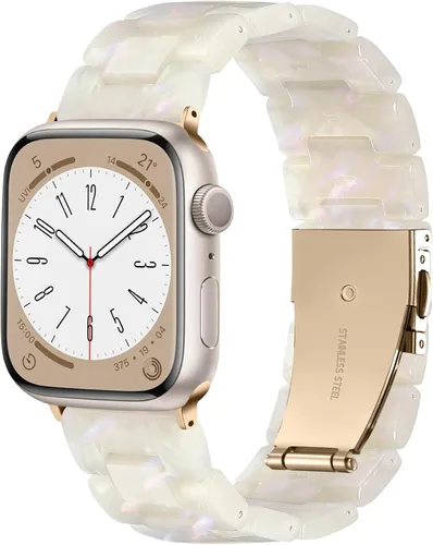 Miniatura 23 de Lerobo - Banda de resina compatible con Apple Watch Series 11/10/9/8/7 de 38mm 40mm 41mm 42mm 44mm 45mm 46mm 49mm, correa ligera de moda para iWatch