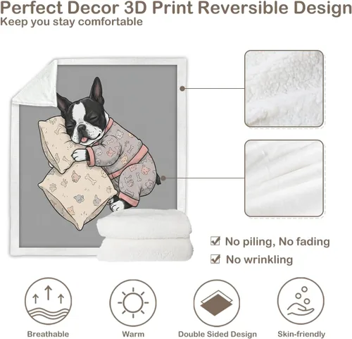 Miniatura 90 de Autumn Teddy Dog Patchwork Sherpa Blanket Fall Cozy Throw Blanket Cute Puppy Quilt Style Warm Soft Blanket for Couch Sofa Bedroom Decor 50x60 Inches