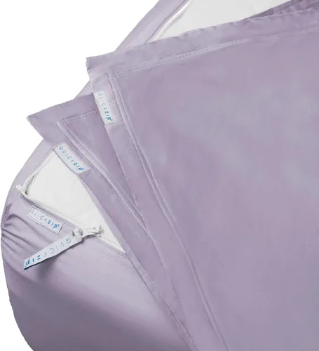 Miniatura 11 de QuickZip Paquete de Repuesto Fitted Plus: 1 Sábana Bajera (Base + Sábana con Cremallera) y 1 Sábana con Cremallera - Fácil de Cambiar, No se Sale