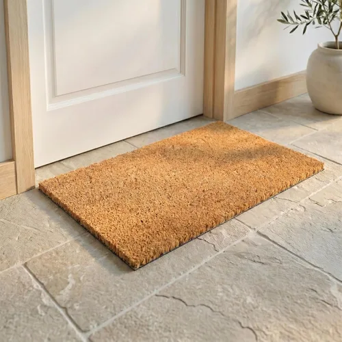 Miniatura 10 de Fab Habitat Felpudo extra grueso, tejido a mano, duradero, fibra de coco natural, entrada, puerta delantera, porche, patio, pájaros en rama, gris