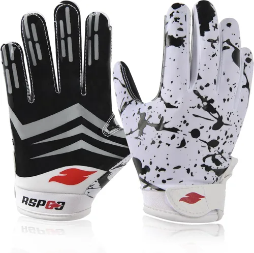 Miniatura 12 de Guantes de fútbol para niños, guantes de receptor ancho de silicona con agarre mejorado para jóvenes