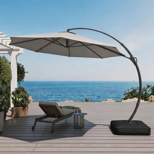 Miniatura 9 de LAUSAINT HOME Outdoor Patio Umbrella with Base included, Deluxe Curvy Cantilever Umbrella Heavy Duty Offset Hanging Umbrella