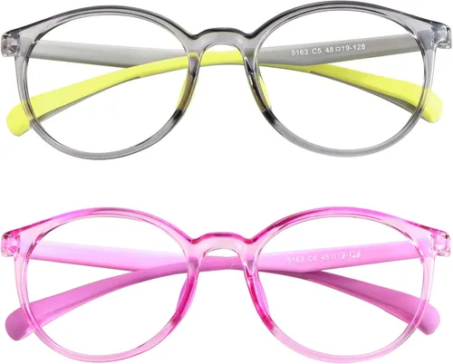 Miniatura 6 de 2 pares de lentes de bloqueo de luz azul para niños, protección UV400, antirayos azules, para computadora para niños y niñas de 3 a 12 años