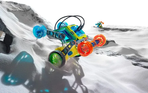 Miniatura 6 de GeoSmart Flip Bot - Construye vehículos geomagnéticos controlados a distancia con este juego de construcción magnético centrado en STEM con motores