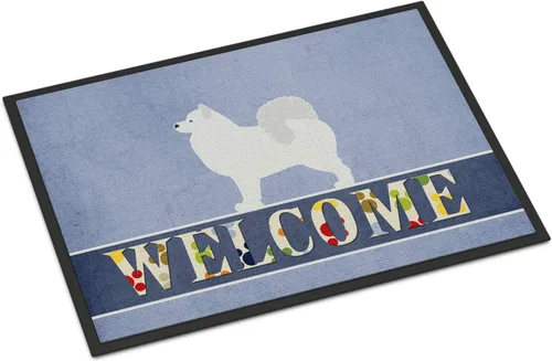 Caroline's Treasures BB5563MAT Samoyed - Felpudo de bienvenida de 18 x 27 pulgadas, para interiores y exteriores, para entrada, antideslizante,