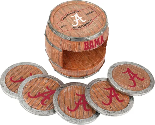 Miniatura 3 de FOCO NCAA College Team Logo 5-Pack Barril Bebida Bebida Coaster Set