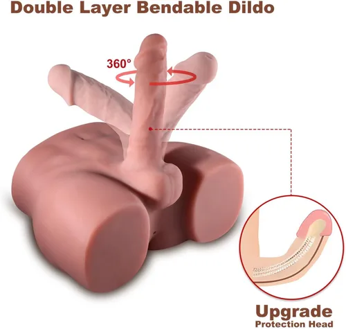 Miniatura 8 de Muñeca sexual masculina marrón con consolador flexible, consolador grueso realista para mujeres, hombres, parejas homosexuales, 10.2 x 7.1 pulgadas