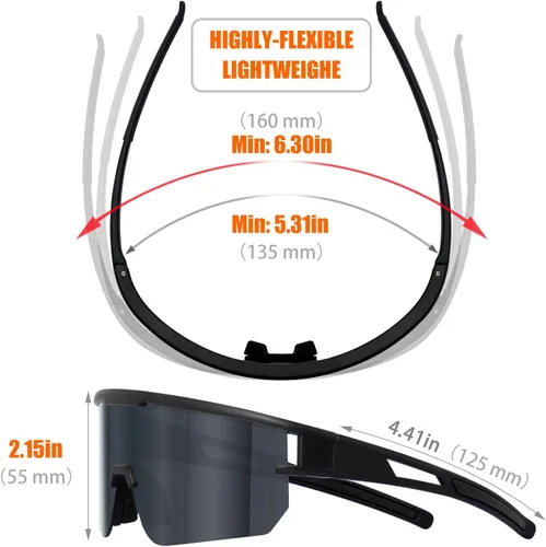 Miniatura 4 de Gafas de sol polarizadas para hombres y mujeres UV400 gafas de béisbol para MTB montar en bicicleta, correr, conducir bicicleta