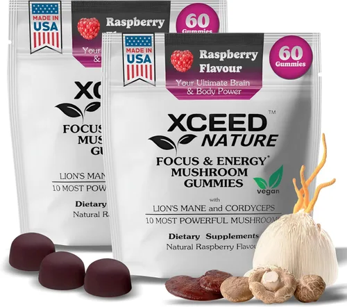 Miniatura 11 de Lions Mane & Cordyceps - Gomitas de hongos, suplemento 10 en 1, para concentración, energía, estado de ánimo, memoria y claridad, 60