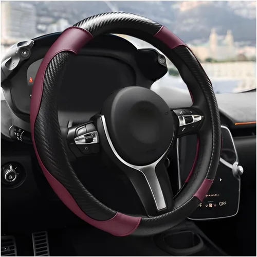 Miniatura 15 de Funda para volante de automóvil, 15 pulgadas, antideslizante, protector de volante de cuero elástico, cómodo, transpirable, deportivo para mujeres