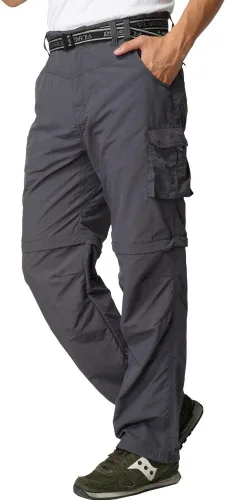 Pantalones de senderismo para hombre, convertibles, con cremallera, para exteriores, de secado rápido, ligeros, para pesca, viajes, safari
