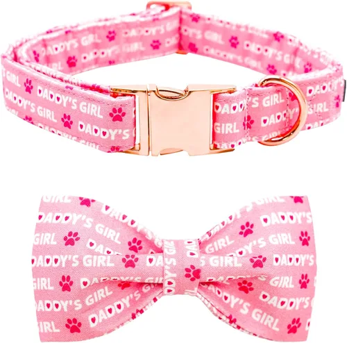 Miniatura 18 de Lionheart glory Collar de lazo para perro para el día de San Valentín, collar de perro para perros grandes, collares de perro con corazones con A