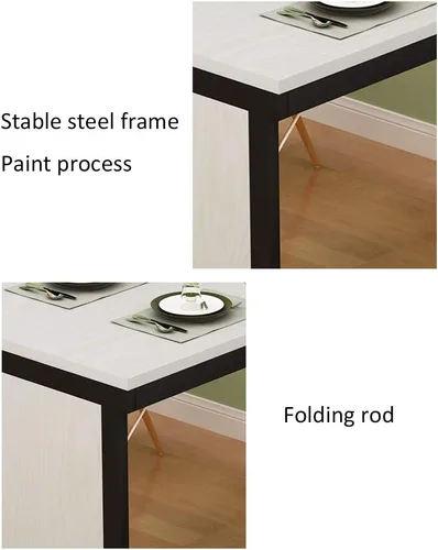 Miniatura 3 de Mesa plegable invisible de madera maciza montada en la pared, mesa de comedor flotante, escritorio de computadora multifunción, mesas de bar
