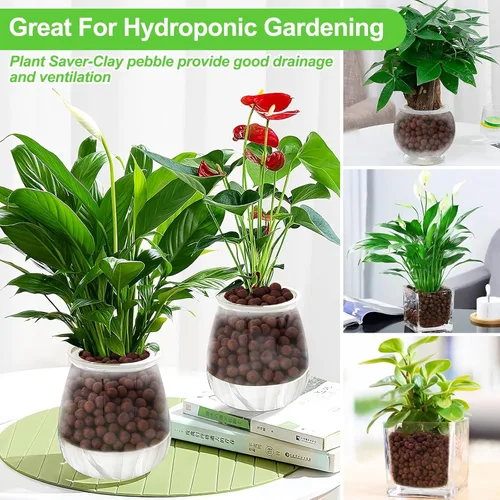 Miniatura 6 de Riare Guijarros de arcilla expandida orgánica de 2 libras, bolas de leca natural de 0.157 a 0.630 pulgadas, ligeras piedras de arcilla hidropónica