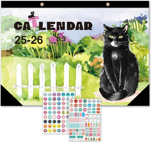 Calendario de escritorio 2026 – Con 2 calcomanías, 17 meses (agosto de 2025 a diciembre de 2026) grande de 17 x 12 pulgadas, calendario mensual de