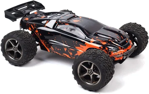 SummitLink Reemplazo de cuerpo personalizado compatible con naranja fangoso sobre negro para automóvil o camión RC escala 1/16 (camión no incluido)