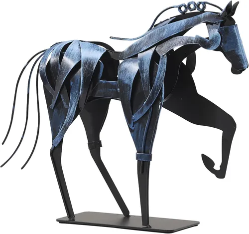Miniatura 12 de SunBlogs Art Estatua de caballo hecha a mano - Decoración rústica única para oficina y hogar - Escultura de metal pintada a mano - Regalo artesanal