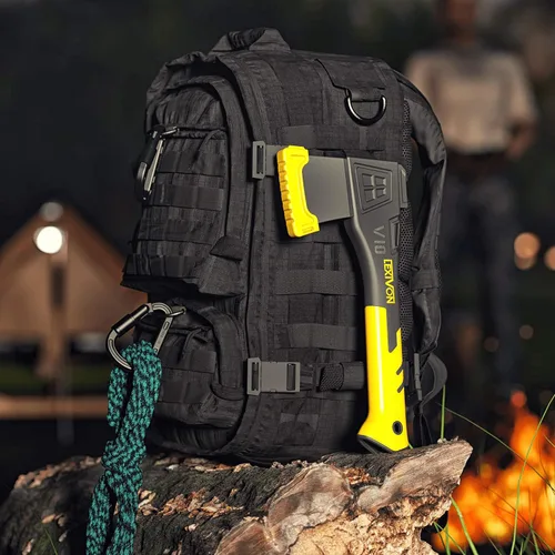 Miniatura 8 de LEXIVON V10 - Hacha de campamento de 10 pulgadas Agarre ergonómico TPR, mango compuesto de fibra de vidrio ligero Funda protectora de transporte
