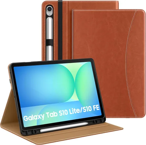 Miniatura 12 de MoKo Funda para Samsung Galaxy Tab S10 Lite/ S10 FE 2025/ S9 FE 10.9 pulgadas/ S9 11 pulgadas 2023 con Soporte para S Pen, Funda Protectora de PU