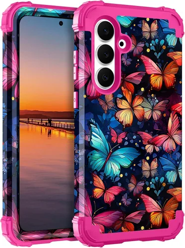 Miniatura 22 de Hocase Funda para Galaxy S20 FE 5G, Protección resistente a prueba de golpes, goma de silicona suave + parachoques de plástico duro, funda