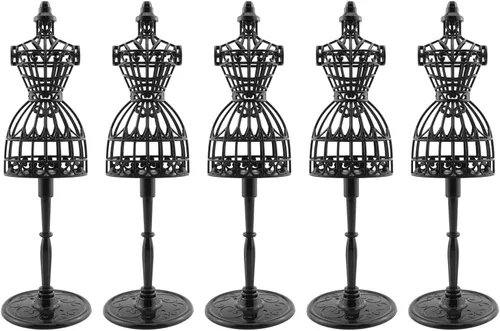 5 unids muñeca ropa modelo rack negro 8.661 in hueco modelo de arte marco ropa vestido exhibición mini modelo maniquí para muñeca juguete exhibición