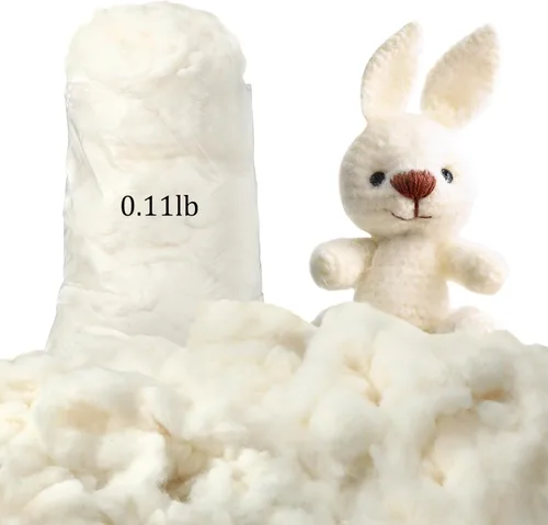 Miniatura 11 de Relleno de Algodón de 250g/0.55lb para Animales de Peluche, Almohada Suave, Relleno de Fibra de Algodón Natural, para Juguetes, Decoraciones