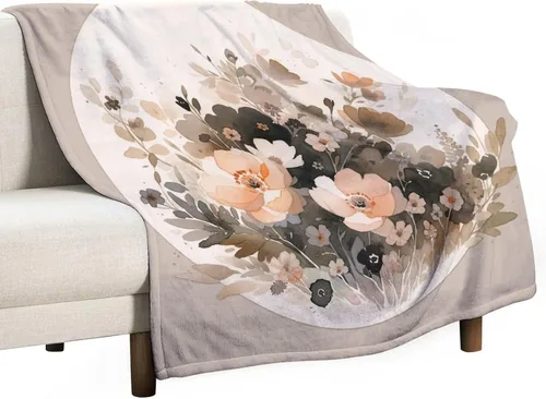 Miniatura 12 de Manta decorativa moderna de flores de acuarela, manta floral de primavera y verano, manta de 30 x 40 pulgadas, súper suave y acogedora para sofá