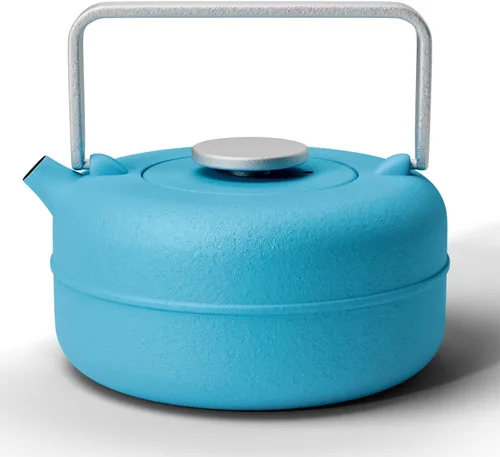 Miniatura 26 de Toptier - Tetera de hierro fundido, hervidor de té seguro para estufa japonés de hierro fundido, tetera de diseño de diamante con infusor removible