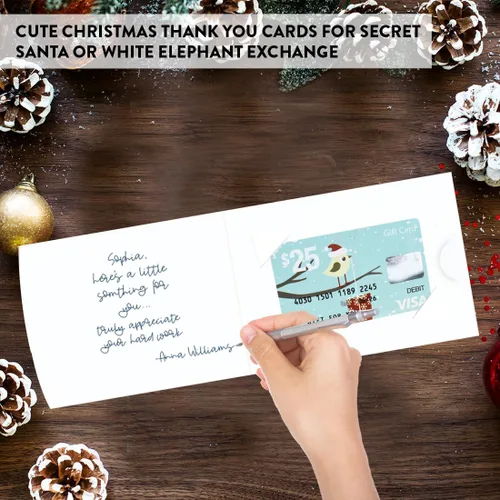 Miniatura 5 de Andaz Press Surtido de tarjetas de regalo de Navidad, fundas de tamaño de tarjeta de 4.25 x 3 pulgadas para Papá Noel, elefante blanco, fiestas