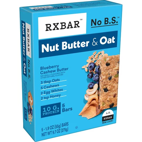 Miniatura 7 de RXBAR Barras de mantequilla de nuez y avena con proteína, snacks de proteína, mantequilla de arándano y anacardo (6 cajas, 30 barras)