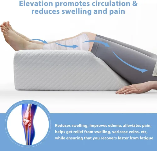 Miniatura 3 de Almohada de elevación de piernas para la circulación sanguínea después de la cirugía y la hinchazón, almohada de cuña para el alivio del dolor