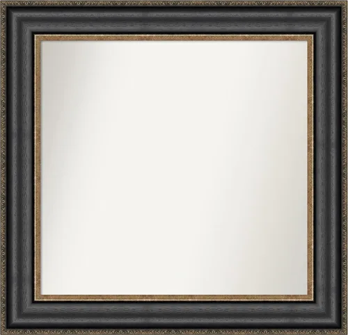 Miniatura 305 de Amanti Art Espejo personalizado, espejo de baño negro puente, espejo de pared o espejo de tocador de baño sobre el fregadero (26 x 26 pulgadas)