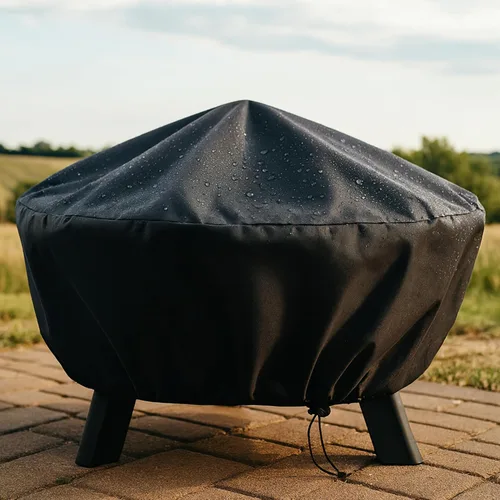Miniatura 6 de Sunnydaze - Cubierta redonda para hoguera de 30 pulgadas, cubierta para hogueras al aire libre, PVC resistente a la intemperie con cierre de cordón