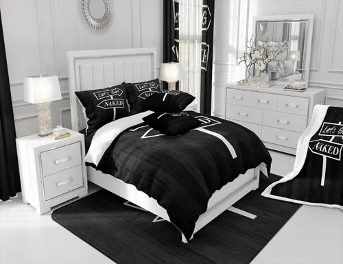 Miniatura 6 de jejeloiu Juego de funda de edredón negra para niños, niñas, adolescentes, decoración de habitación, juego de funda de edredón moderno