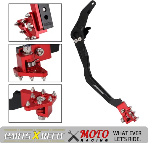 Miniatura 7 de JFG RACING Palanca de pedal de freno trasero plegable para motocicleta CNC para CRF110 F 2013-2022 OEM rojo 46500-KYK-305